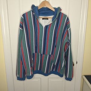 Cotton On Striped Hoodie loose green blue